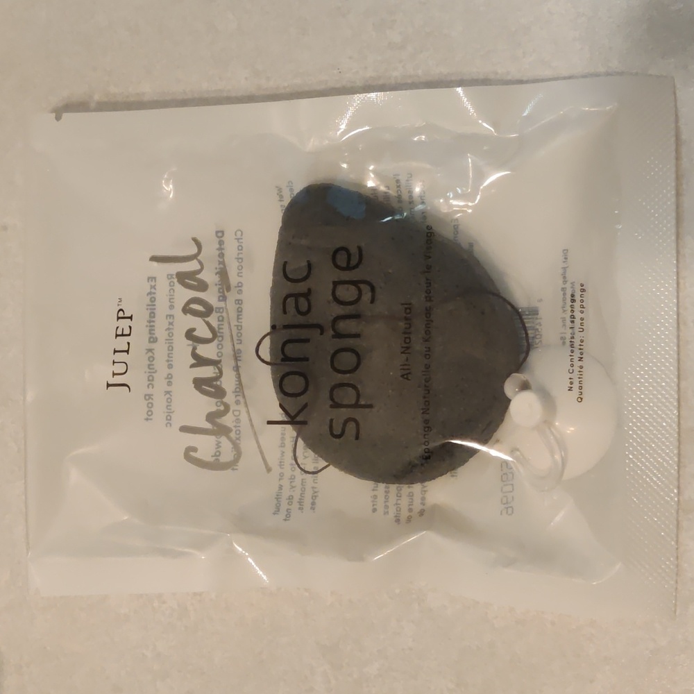 Julep Charcoal konjac sponge with suction cup. All natural.